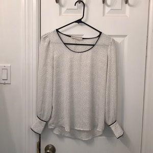 LOFT White with black dots blouse.
